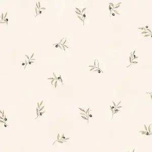 Galerie Kitchen Style 3 Cream Beige Black Olive Toss Smooth Wallpaper