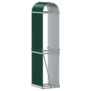 Log Holder Green 40x45x170 cm Galvanised Steel