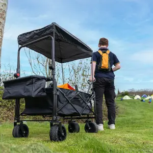 GardenTek Garden Trolley On Wheels 120kg Load 135L Capacity With Brakes GTW260