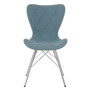 Interiors by Premier Blue Dining Chair, Backrest Dining Chair, Space-Saving Office Desk Chair, Easy to Clean Dining Chair