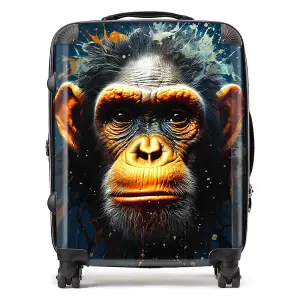 Splashart Realistic Monkey Face Suitcase - Large