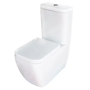 Cooke & Lewis Affini White Close-coupled Toilet with White seat Soft close seat & Low level cistern