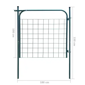 Berkfield Garden Fence Gate 100x100 cm Green