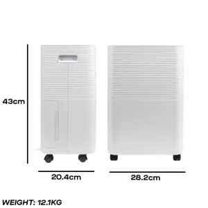 Daewoo 280W 12L Dehumidifier w Digital Display Laundry Mode Anti Damp Mould 24m²