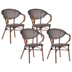 Set of 4 Garden Chairs CASPRI II Metal Grey