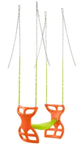 Swingan - Glider Swing Seat - Two Kids Seater - Playground Sets & Accessories for Children - Orange & Yellow