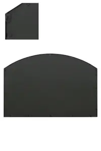 MirrorOutlet The Arcus Black Arched Wall Garden Mirror 110CM X 75CM