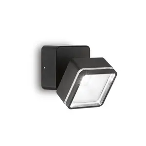 Luminosa Omega Square Single Spotlight Black IP54 4000K