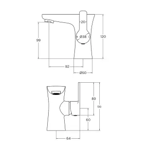 Nes Home Perth Bathroom Basin Mono Mixer Tap Chrome