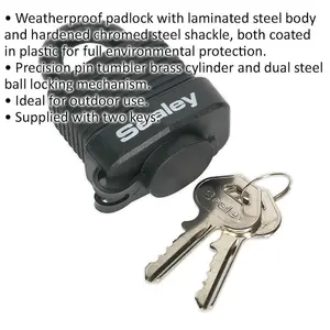 Durable 45mm Weatherproof Outdoor Padlock with Hardened Shackle and Two Keys