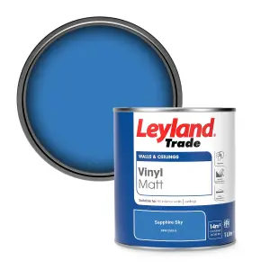 Leyland Trade Vinyl Matt Walls & Ceilings Emulsion Paint Sapphire Sky (PPG1243-6) 1L