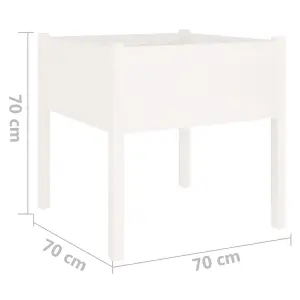 Berkfield Garden Planters 2 pcs White 70x70x70 cm Solid Pinewood