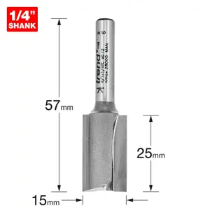 Trend 4/1 x 1/4 TCT Two Flute Cutter 15.0 x 25mm