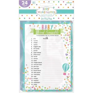 Amscan Baby Shower Word Scramble Game (Pack of 24) Multicoloured (One Size)