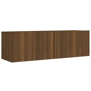 Berkfield 8 Piece TV Cabinet Set Brown Oak Engineered Wood