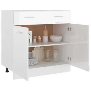 81.5cm Kitchen Pantry High Gloss White