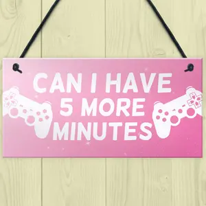 Funny Girls Bedroom Sign GIRL GAMER Gift For Daughter Pink Gaming Sign