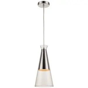 Luminosa Spring Ceiling Pendant Clear Glass Single, E27