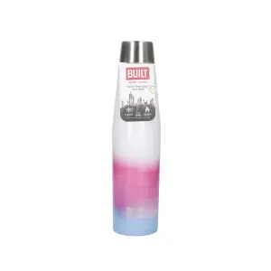 BUILT Stainless Steel Water Bottle Insulated  Sports White Gym Travel Flask 540ml