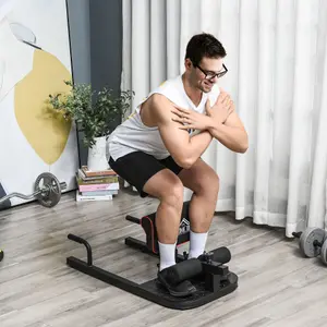 HOMCOM 3 IN 1 Squat Machine Sit Up Push Up Gym Work Out Leg Exercise Adjustable