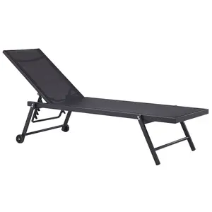 Sun Lounger Metal Black PORTOFINO