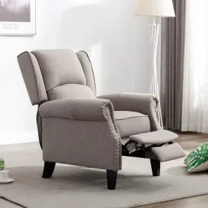 Charlotte Modern Fabric Pushback Recliner Armchair Sofa Accent Chair Reclining (Pumice)