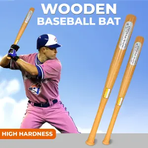 29" Top Quality Heavy Duty Wooden Baseball Rounders Lightweight Softball Bat