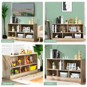 Costway Kids Storage Shelf Unit 5-Cubby Wooden Children Bookcase Toy Storage Organizer