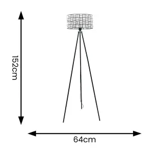 ValueLights Elise Acrylic Jewel Shade Black Tripod Floor Lamp