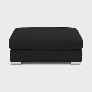 Chiswick Right Hand Facing Corner Sofa with Footstool Black