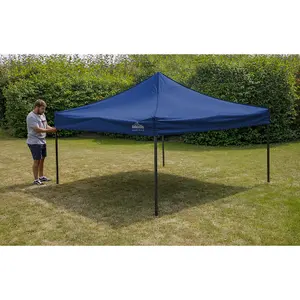 Durable 3x3m Blue Pop-Up Gazebo with Water-Resistant Canopy for Outdoor Events