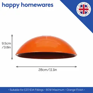 Industrial Retro Designer Orange Gloss Disc Metal Ceiling Pendant Lighting Shade