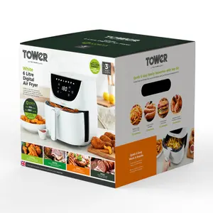 Tower Vortx Air Fryer with Digital Control Panel, 1700W, 6L White