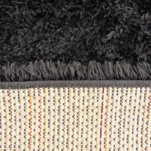 Charcoal Grey Thick Soft Shaggy Runner Rug 60x240cm