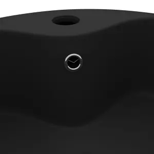 Berkfield Luxury Wash Basin with Overflow Matt Black 36x13 cm Ceramic