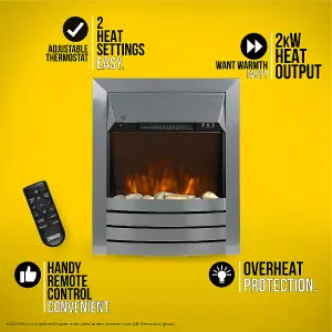 ZANUSSI ZEFIST1001SS Electric Inset Fire 2KW - Stainless Steel