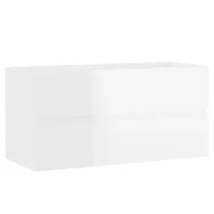 Berkfield Sink Cabinet High Gloss White 90x38.5x45 cm Engineered Wood