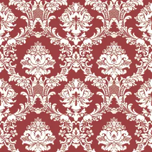 Galerie Stripes And Damask 2 Red Damask Document Smooth Wallpaper