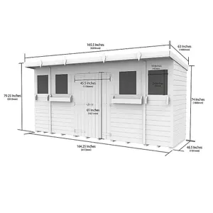 DIY Sheds 14x4 Pent Summer Shed