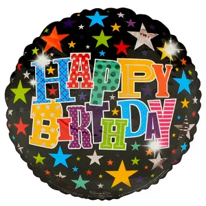 Simon Elvin 18 Inch Happy Birthday Star Design Foil Balloon Multicoloured (One Size)