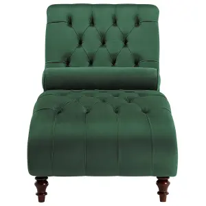 Velvet Chaise Lounge Dark Green MURET