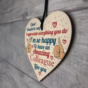 Red Ocean Colleague Leaving Gifts Colleagues Made Us Friends Wooden Heart Plaque Friendship Thank You Gifts