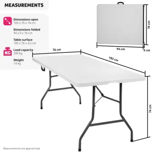 Camping Table - foldable with carry handle - white