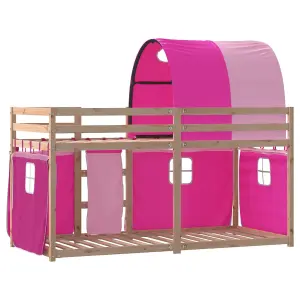 Berkfield Bunk Bed without Mattress Pink 75x190 cm Small Single Solid Wood Pine