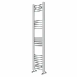 Wiest Straight Heated Towel Rail Radiator Bathroom Ladder Warmer Chrome / 140cm H x 30cm W x 3cm D