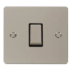 Flat Plate Pearl Nickel 10A 1 Gang Intermediate Ingot Light Switch - Black Trim - SE Home