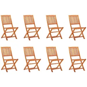 Berkfield Folding Garden Chairs 8 pcs Solid Eucalyptus Wood