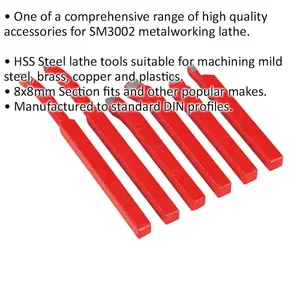 6 Piece HSS Cutter Tool Set - 8x8mm for ys08845 Lathe and More