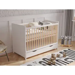 Tilly-Mae Cot Bed with Mattress White/Pine