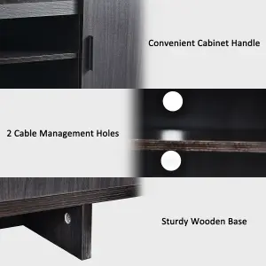 Costway TV Stand for TV up to 65" Media Console Cabinet Entertainment Center w/ 2 Doors